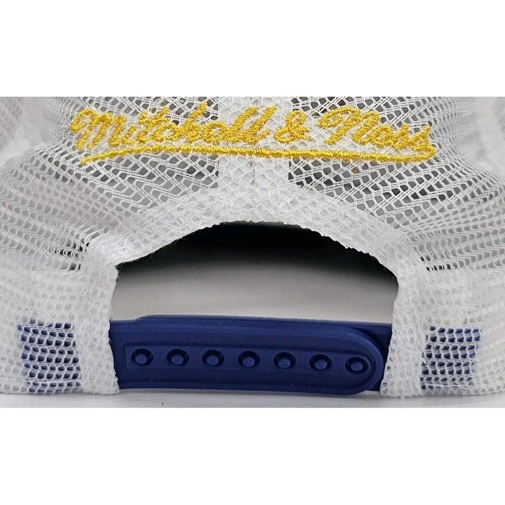 Youth Mitchell & Ness Royal Los Angeles Rams Stripe Trucker Adjustable Hat